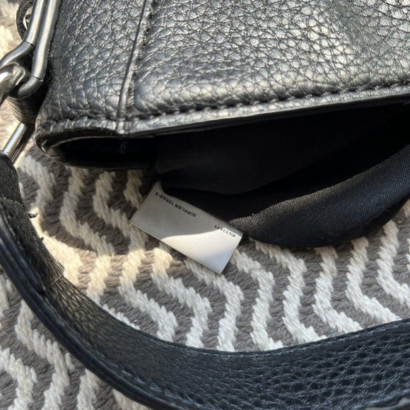 Liz Claiborne Black Leather Hobo Hand Bag Middle Size Shoulder Braiding Purse - Picture 6 of 8